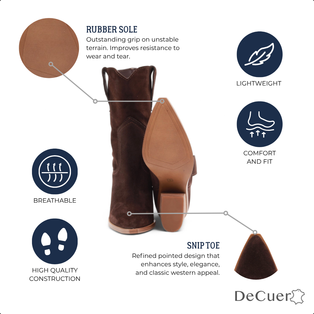 Bufalo Women's Brown Suede Leather Short Boots