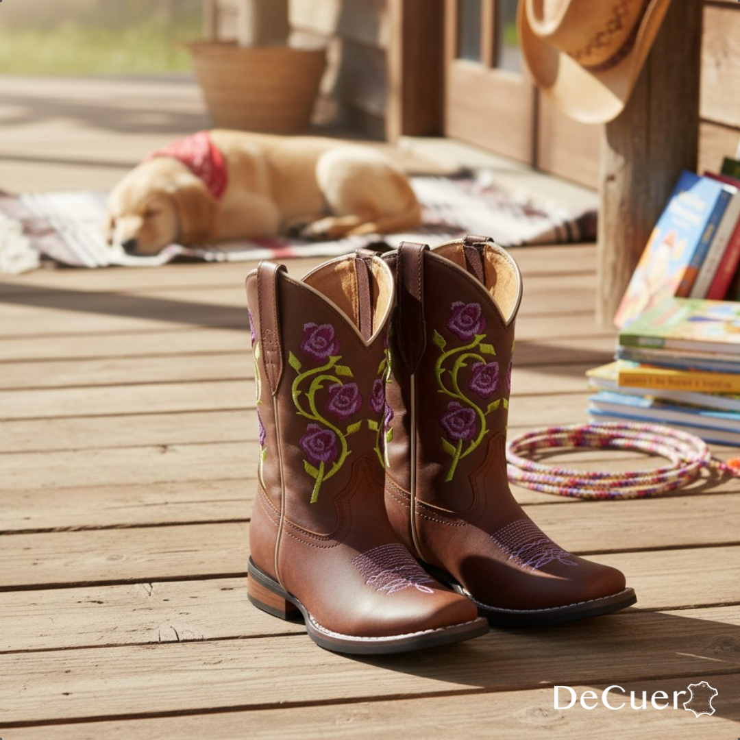 Abigail Kids Brown Leather Boots
