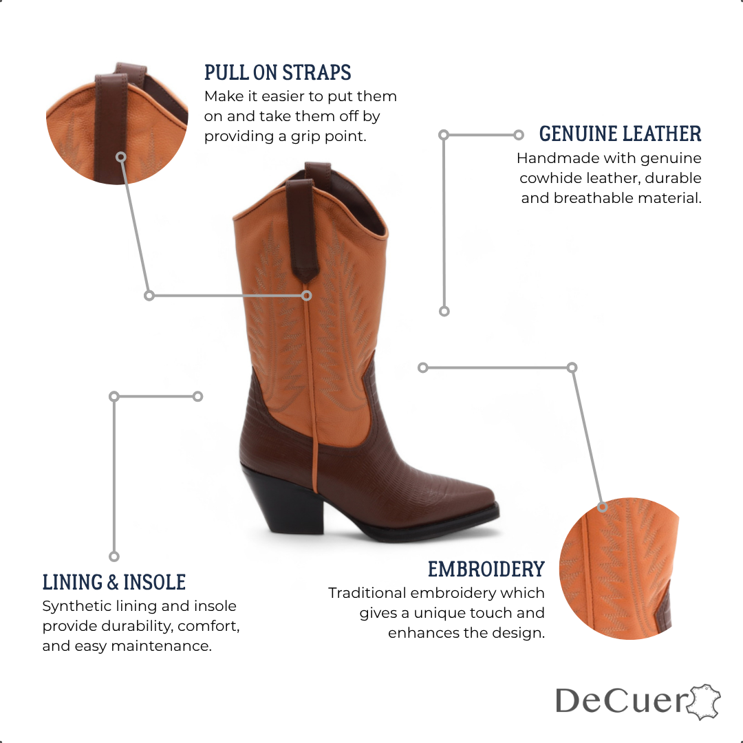 Cactus Women's Brown & Camel Leather Boots