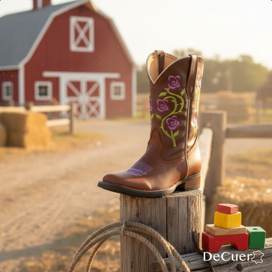 Abigail Juniors Brown Leather Boots
