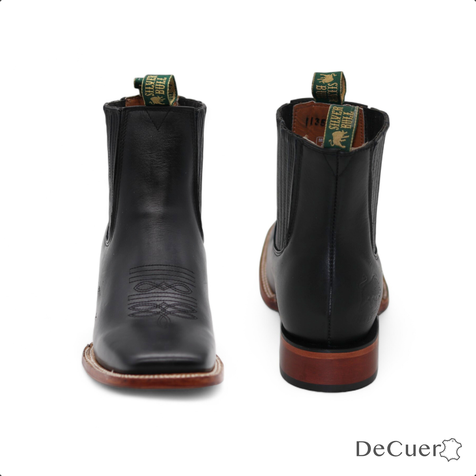 Amarillo Men's Black Leather Short Boots