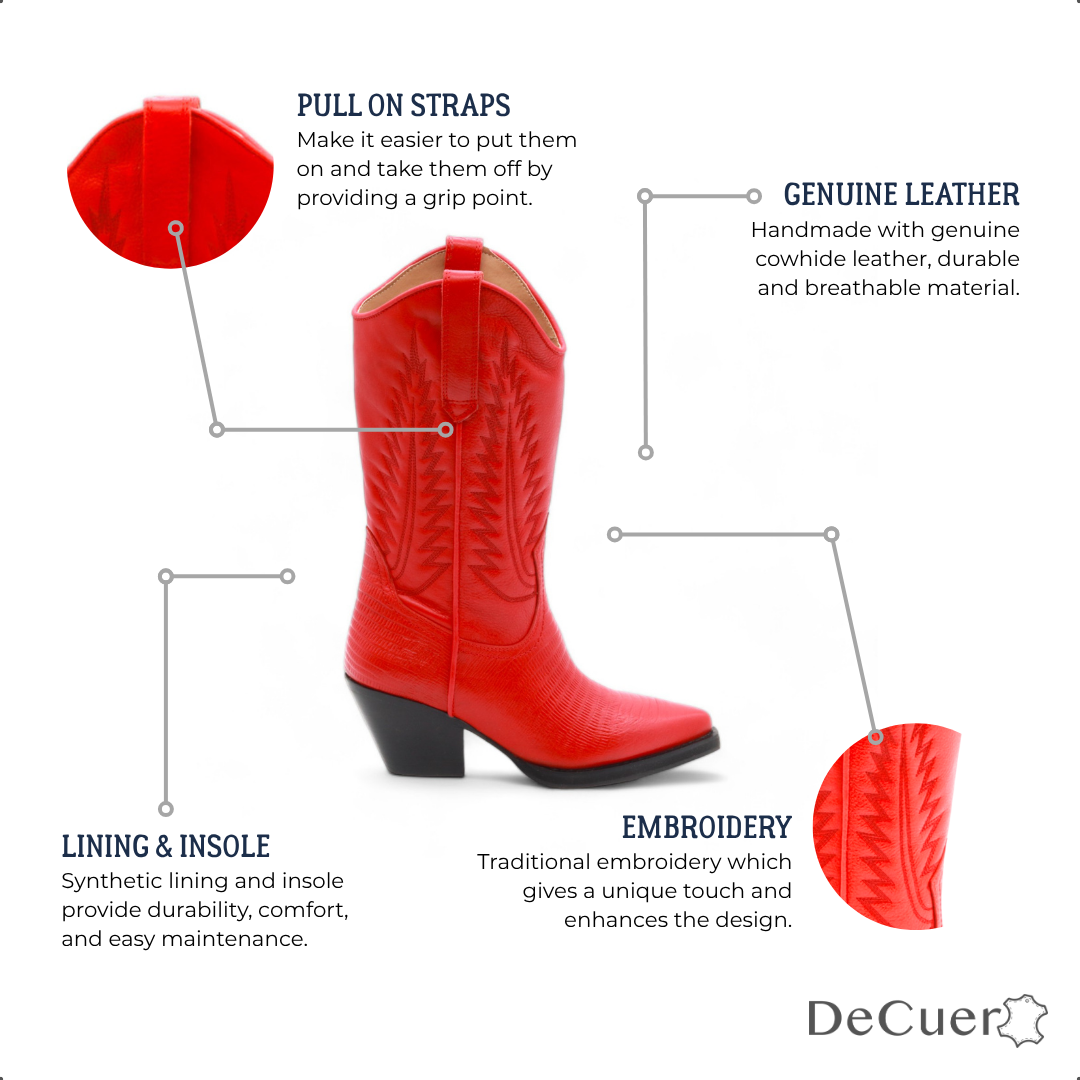 Cactus Women's Red Leather Boots