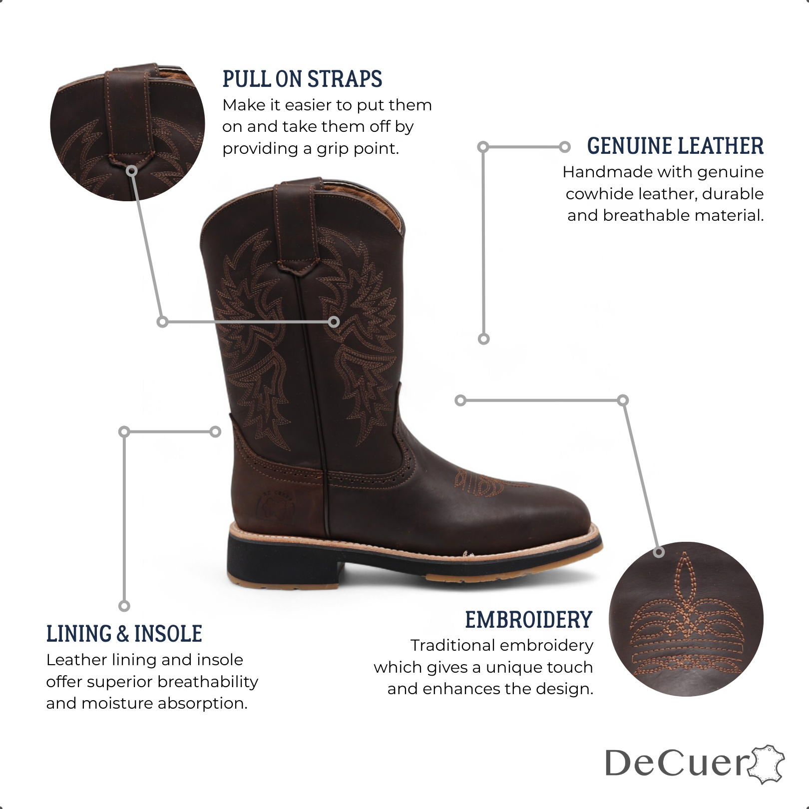 Mack Men's Dark Brown Steel Toe Leather Boots