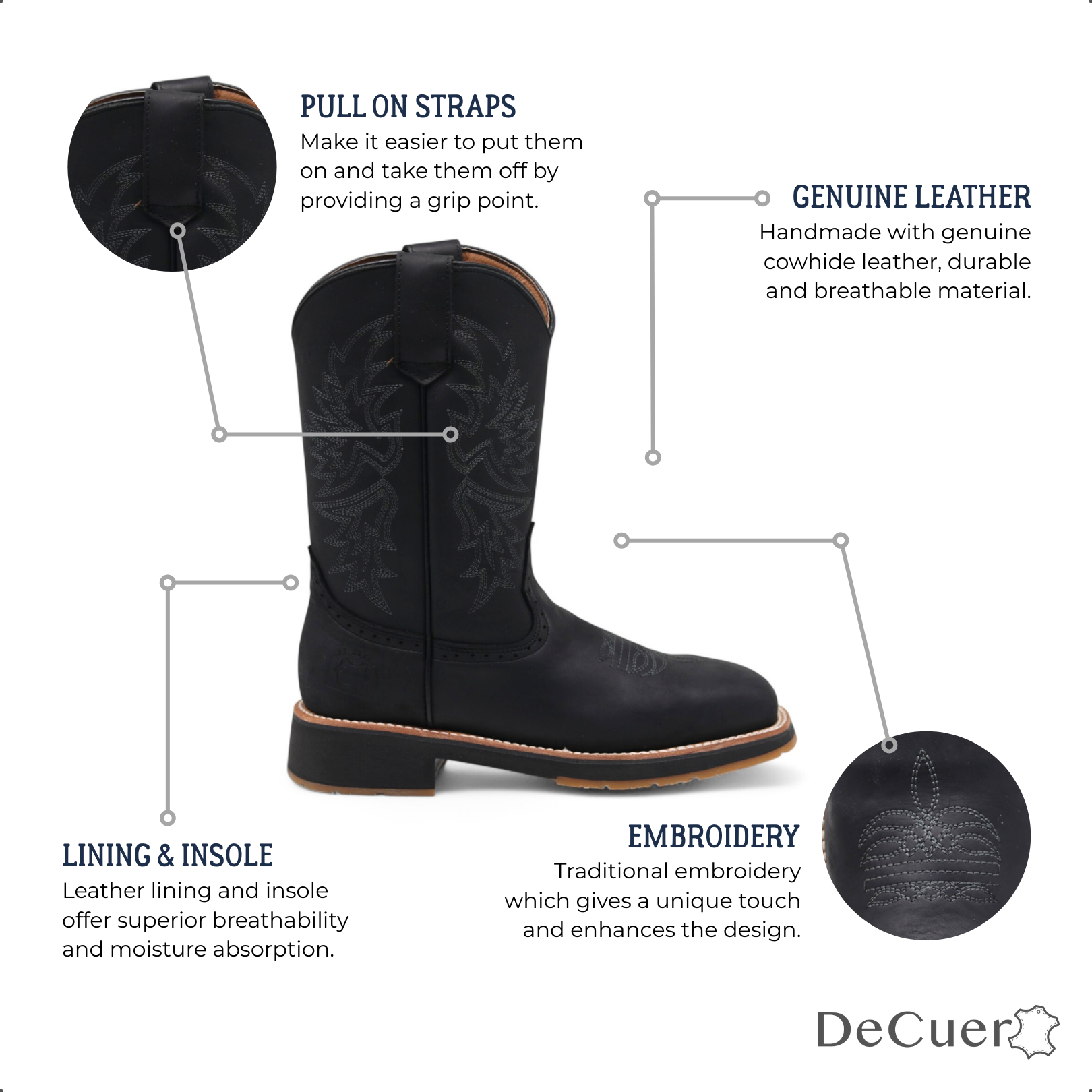 Mack Men's Black Leather Steel Toe Boots