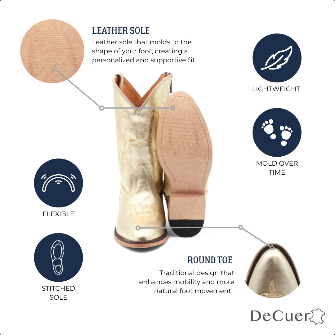 Sadie Juniors Gold Leather Boots