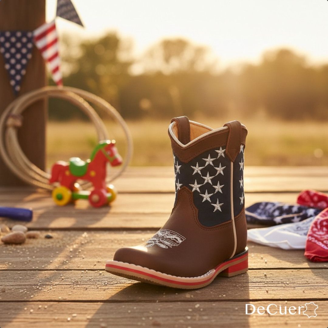 Carson Kids Brown Leather Boots