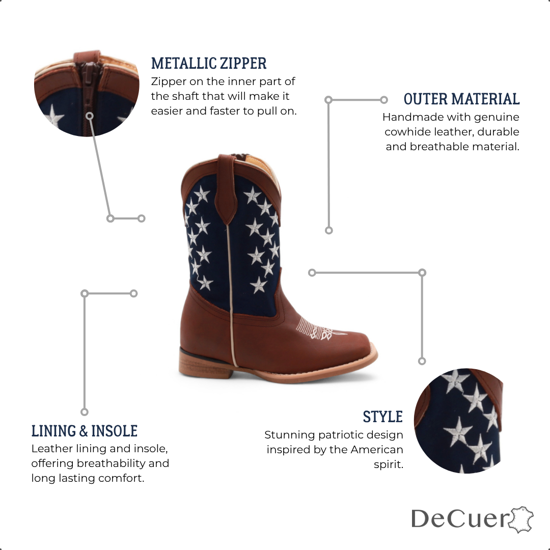 Carson Juniors Brown Leather Boots