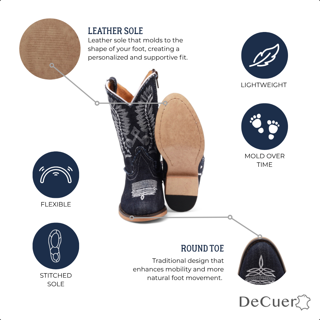 Sadie Kids Denim Leather Boots