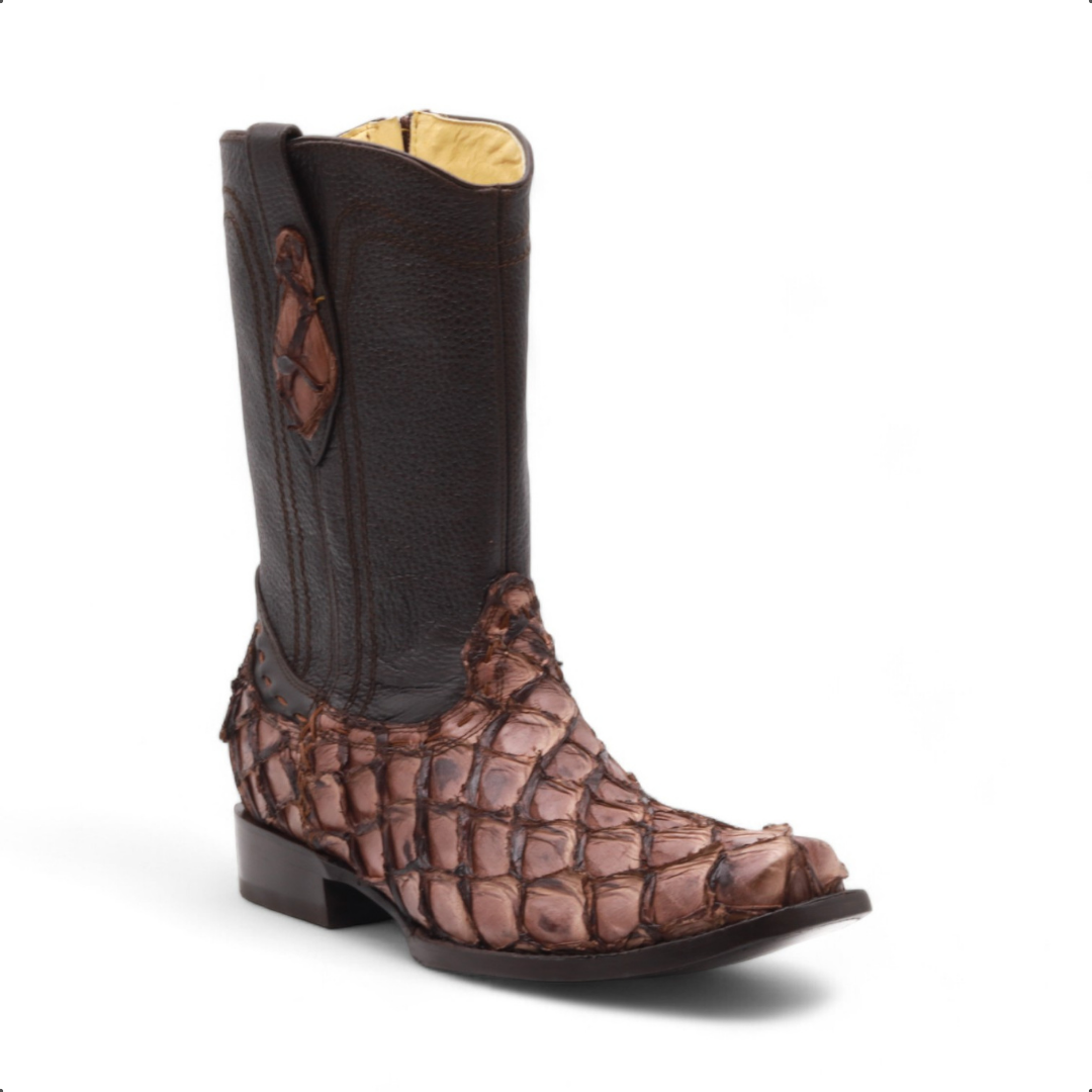 Anders Men's Brown Pirarucu Exotic Leather Boots