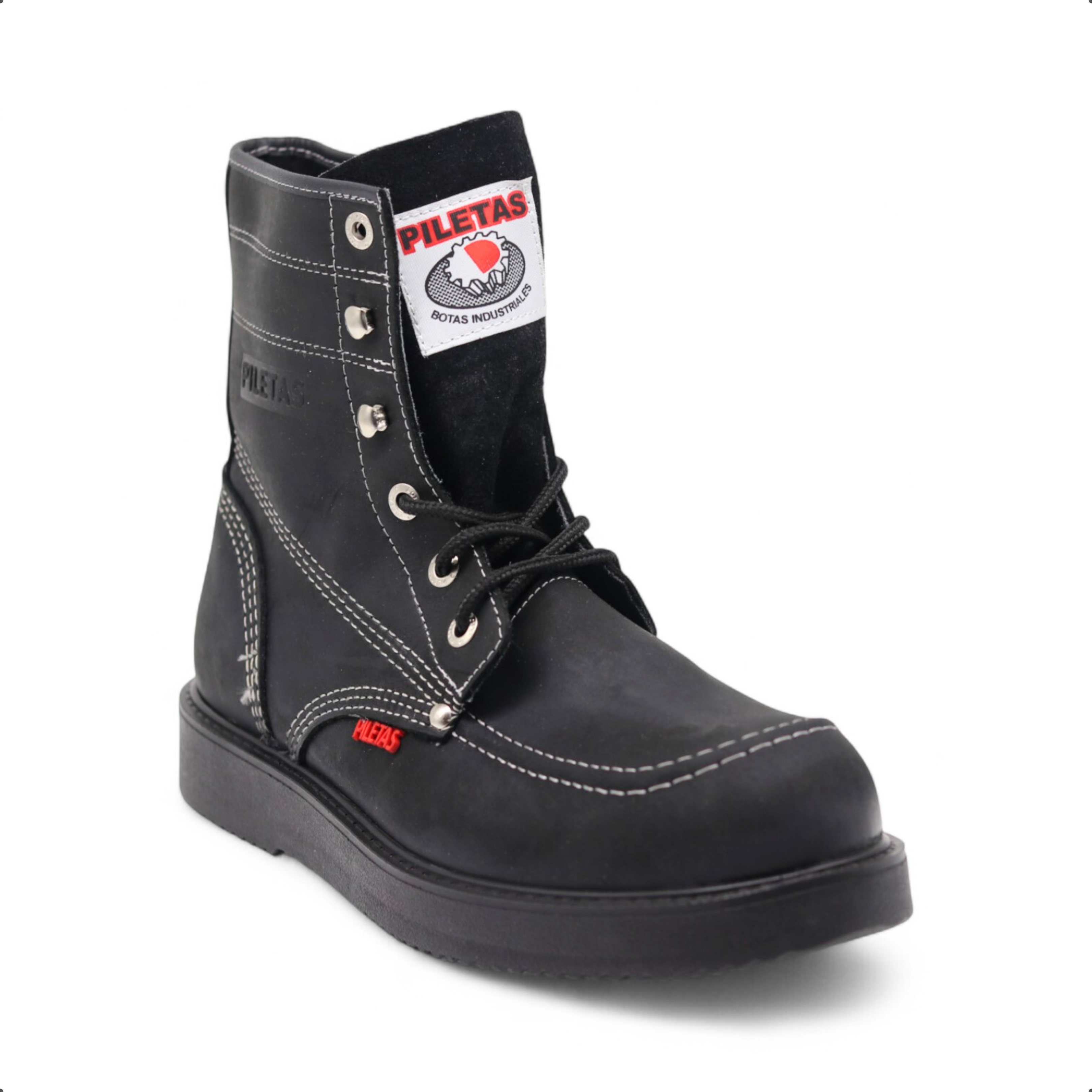 Trooper Men's Black Leather Steel Toe Boots