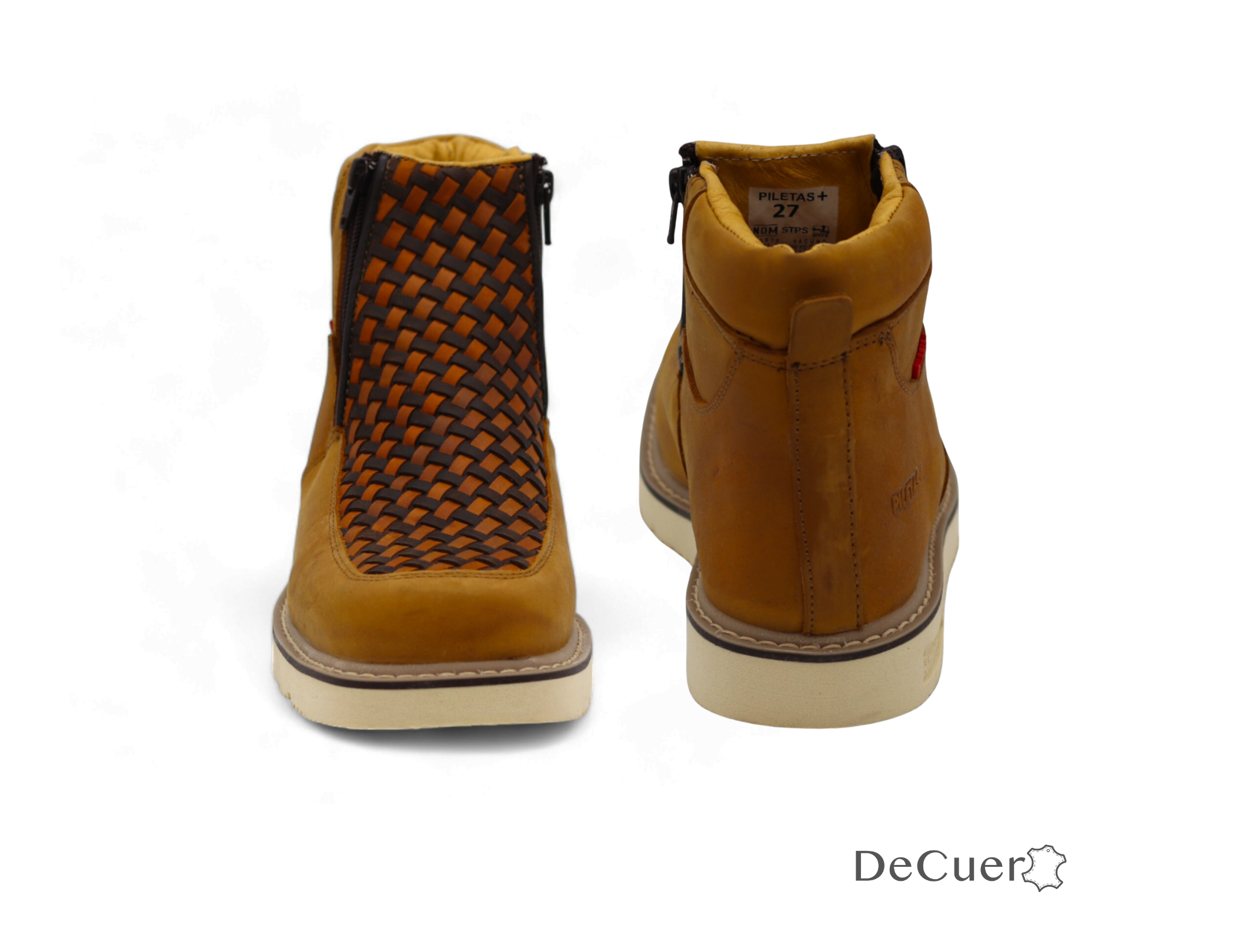 Tejido Men's Camel Leather Short Boots