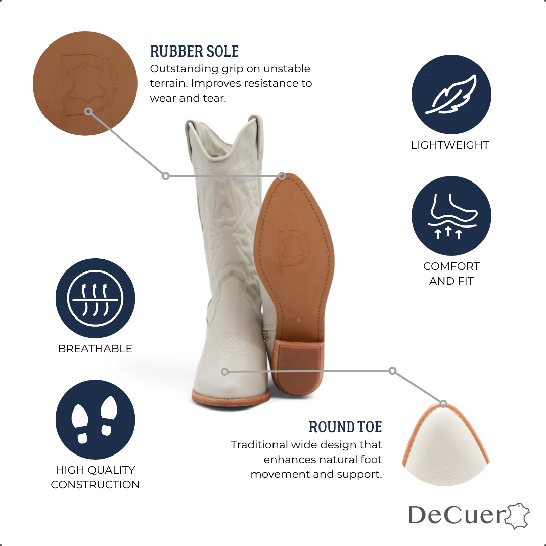 Cowgirl Women's White Leather Boots