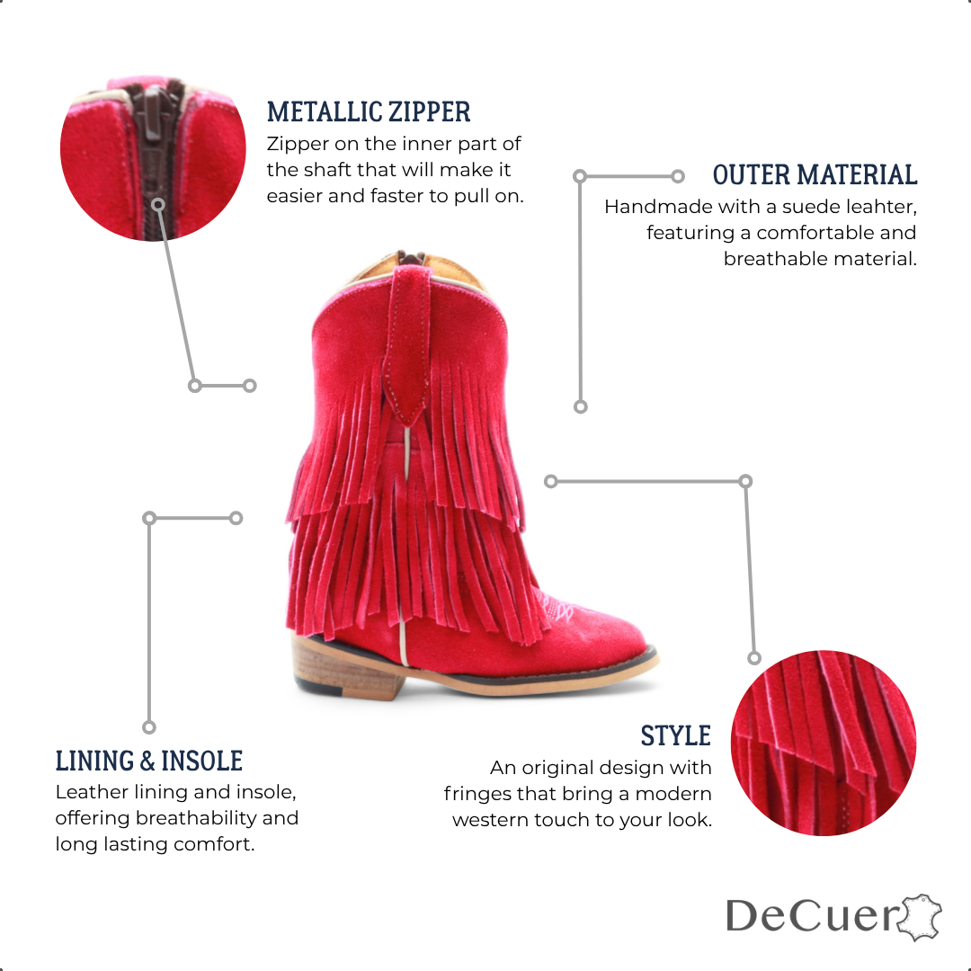 Ella Kids Fuchsia Suede Leather Boots