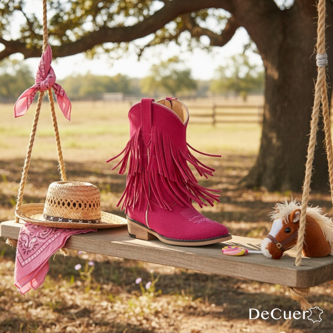 Ella Kids Fuchsia Suede Leather Boots
