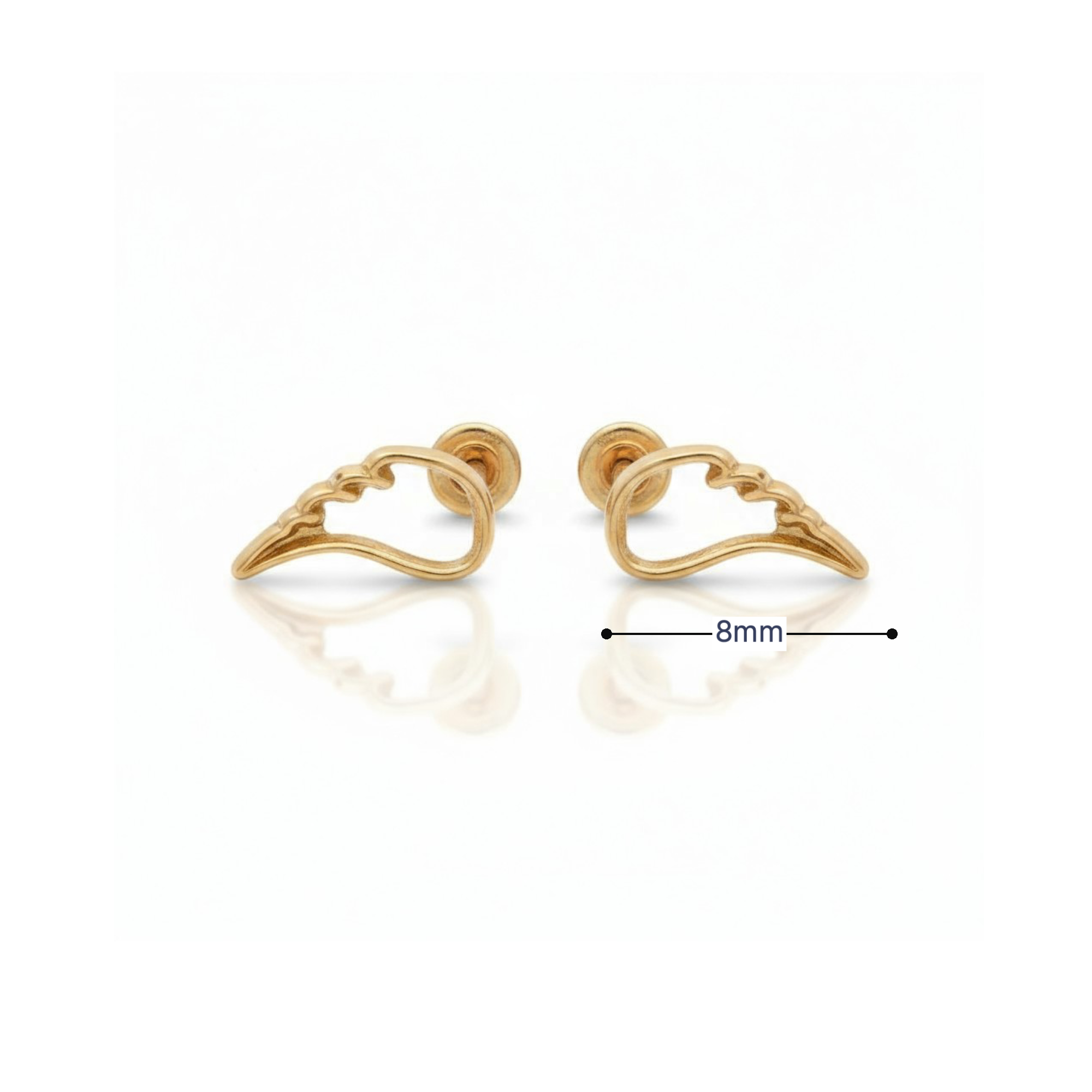 Delicate Winged Yellow Gold 10K Stud Earrings