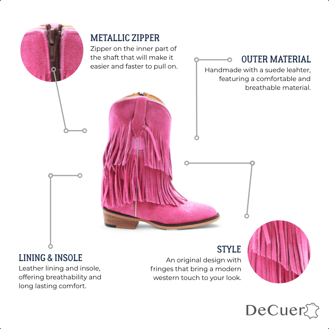 Ella Juniors Pink Suede Leather Boots