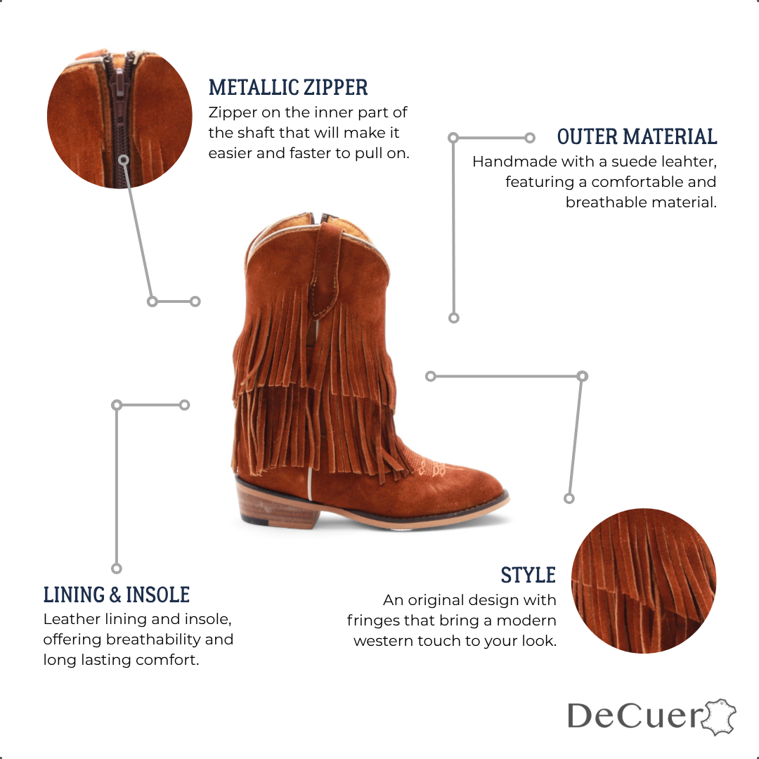 Ella Juniors Camel Suede Leather Boots