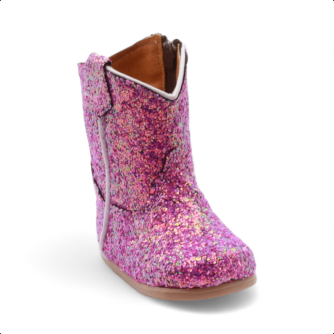 Annie Baby's Fuchsia Glitter Leather Boots