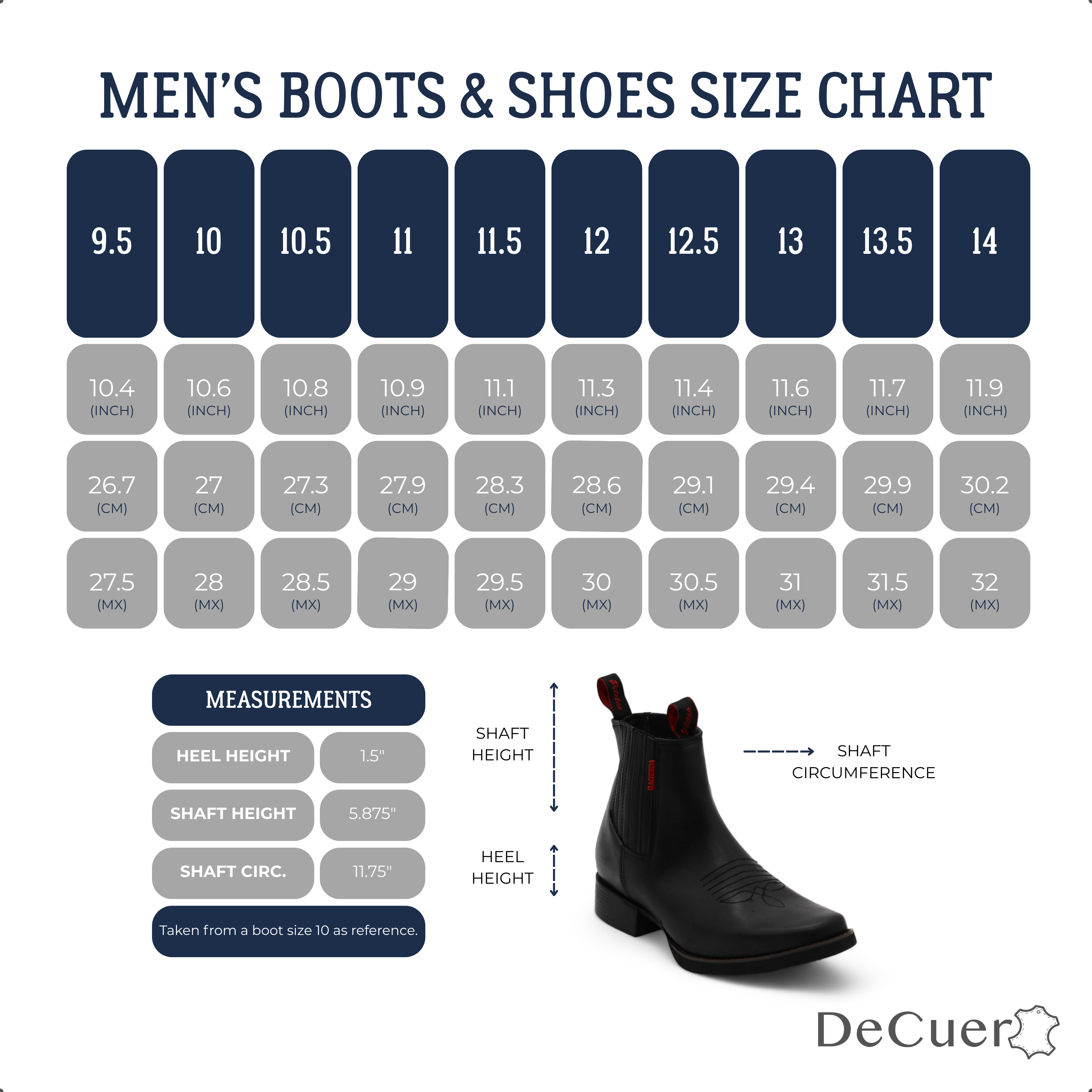 Hacienda Men's Black Leather Short Boots