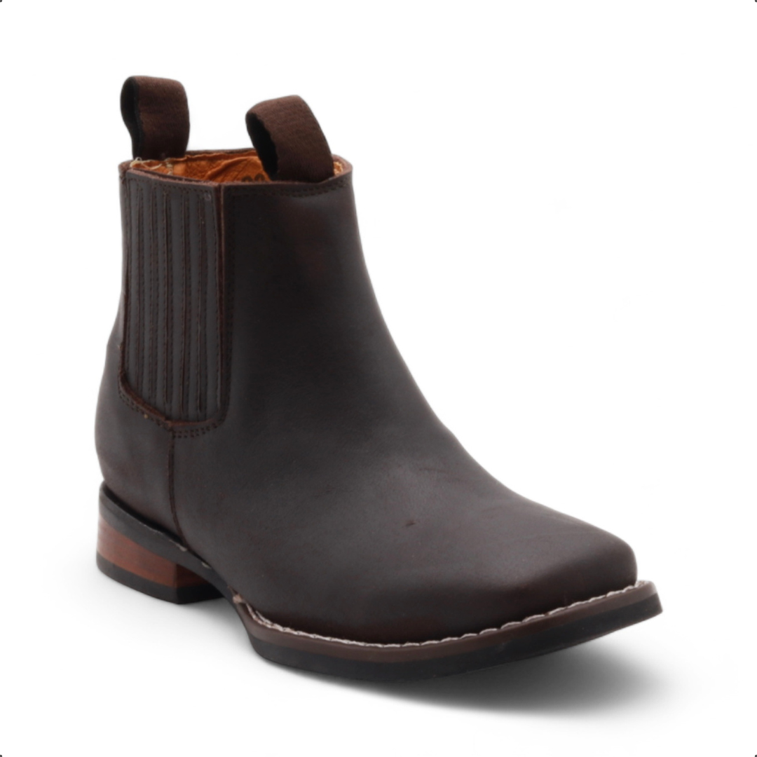 Evan Juniors Dark Brown Leather Short Boots