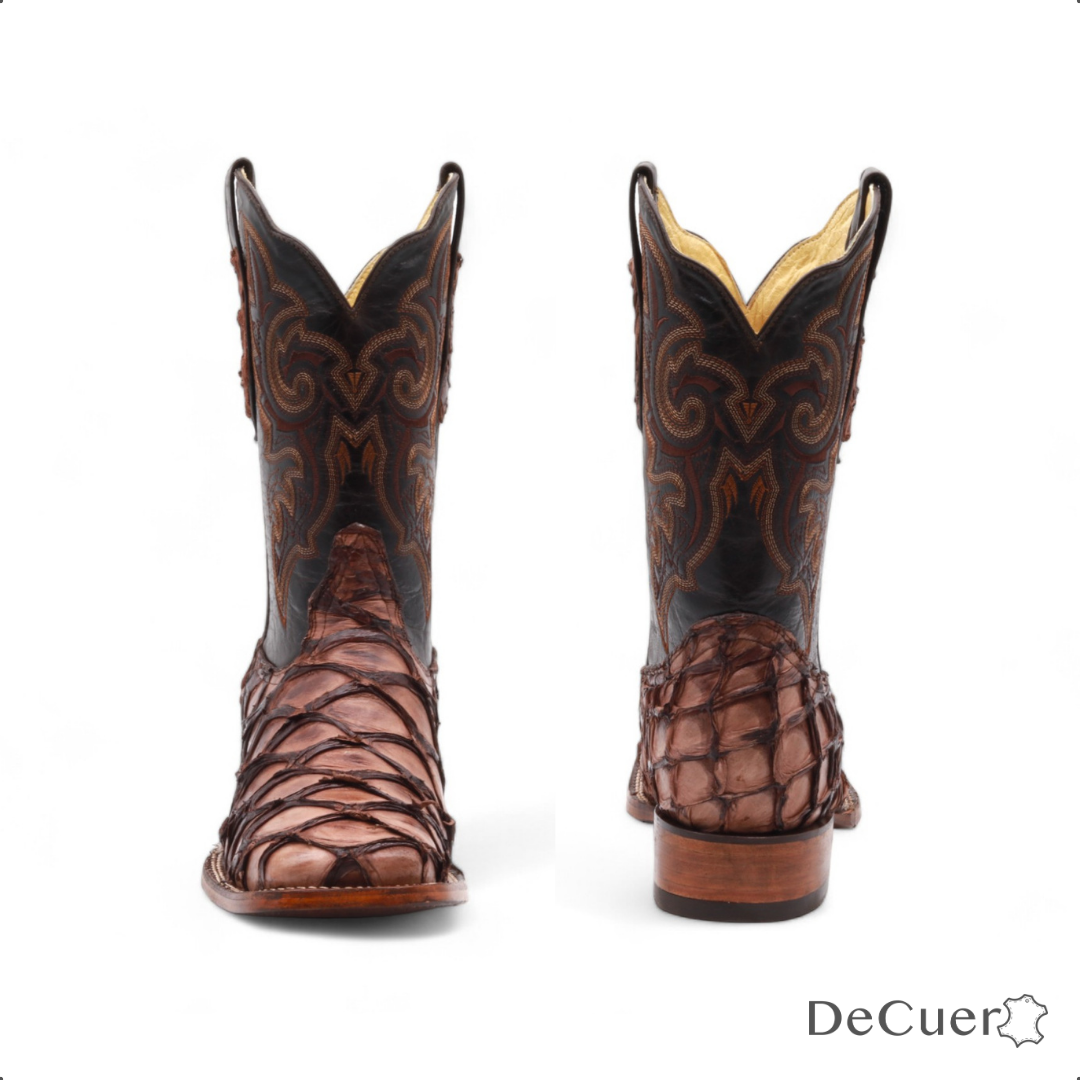 Orson Men's Brown Pirarucu Exotic Leather Boots