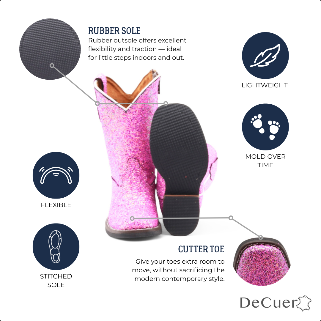 Annie Kids Fuchsia Glitter Leather Boots