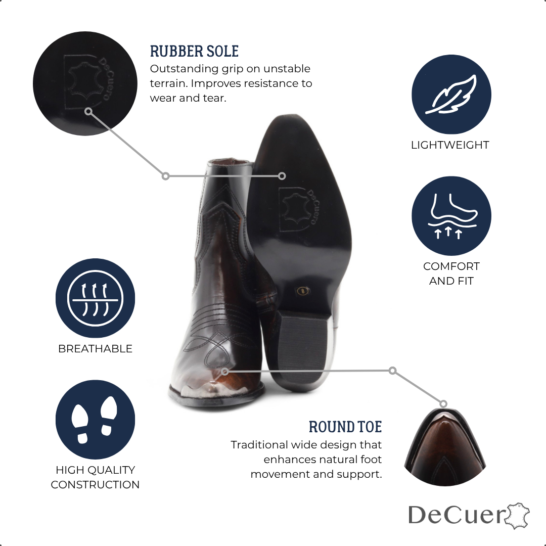Oeste Women's Brown Leather Short Boots