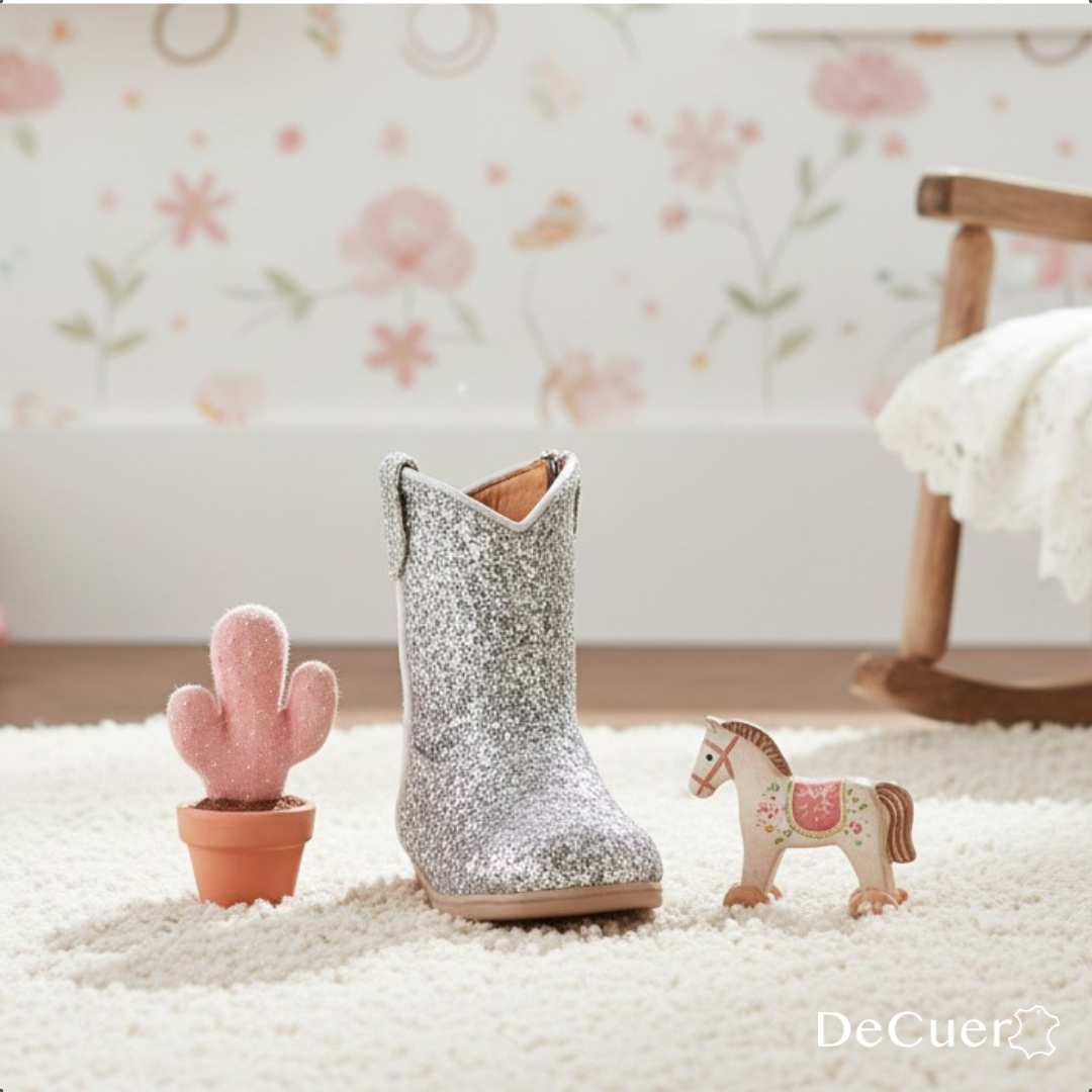 Annie Baby's Silver Glitter Leather Boots