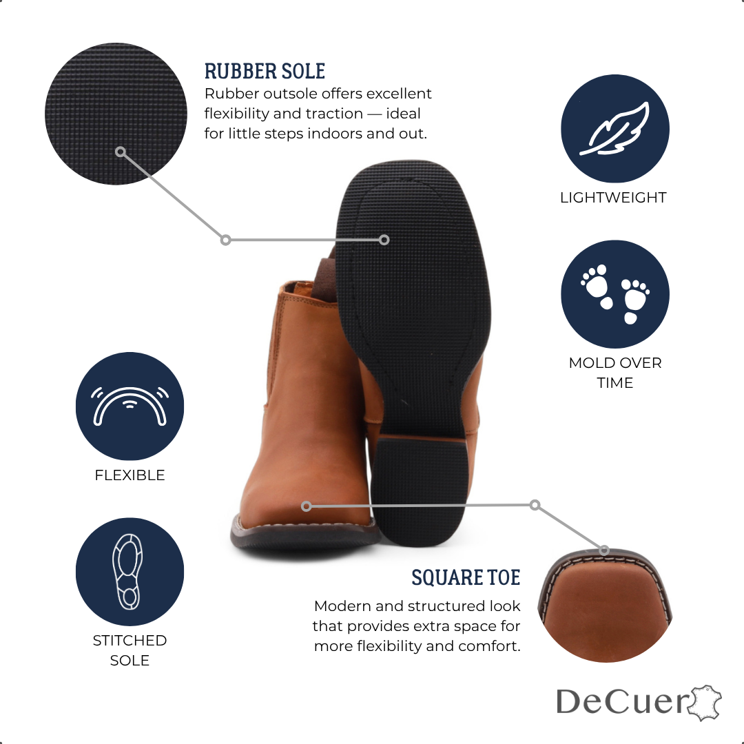Evan Juniors Camel Leather Short Boots