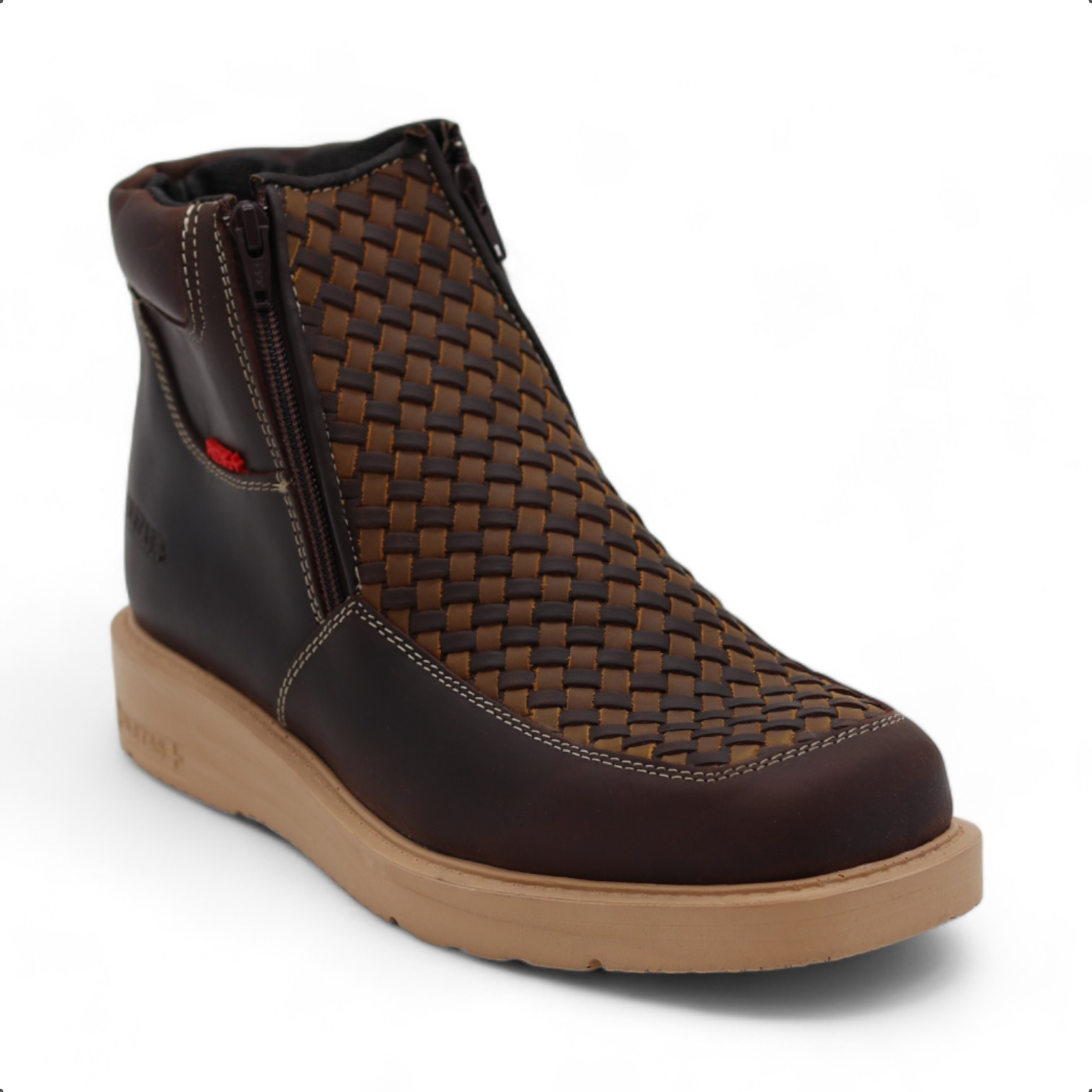 Tejido Men's Brown Leather Short Boots