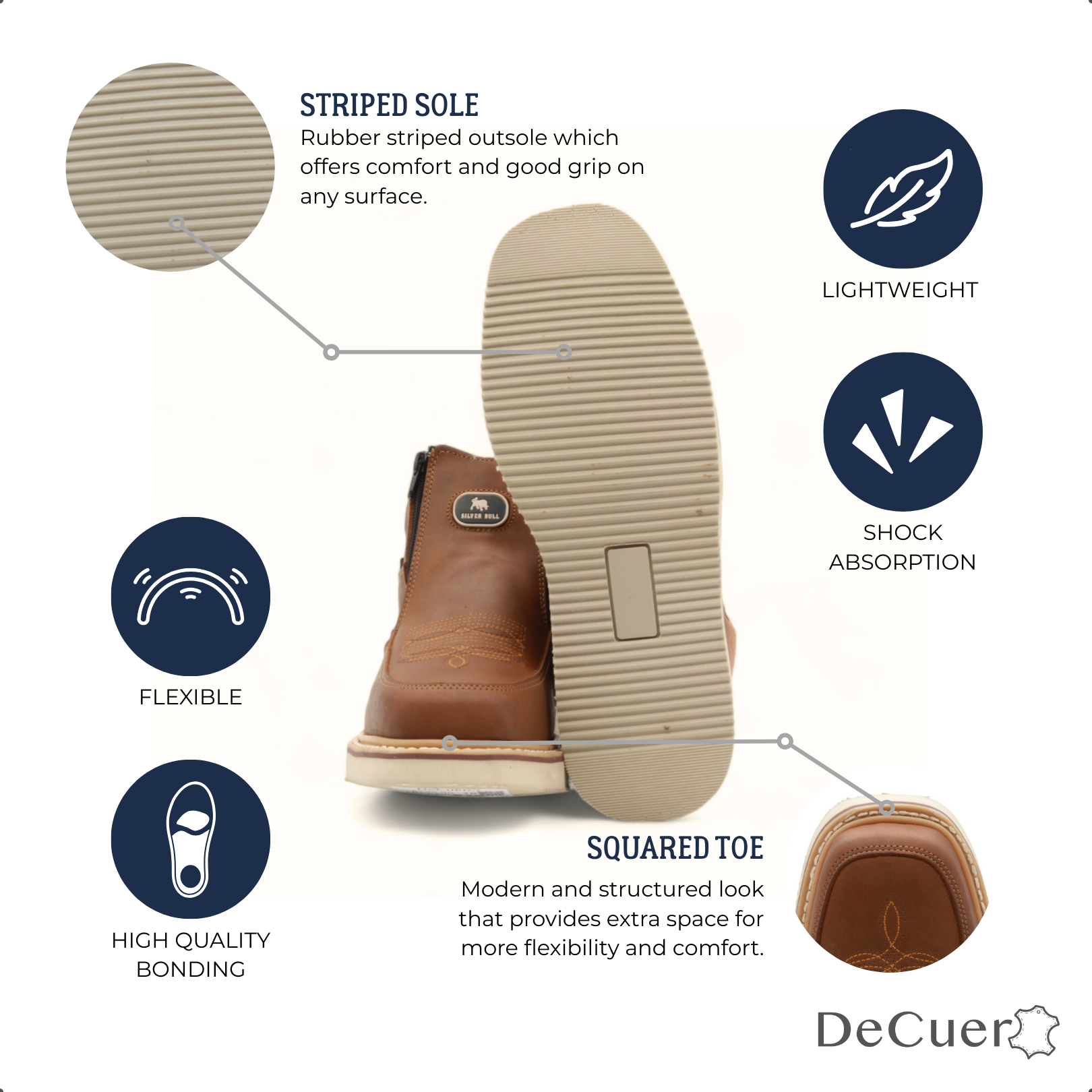 El Paso Men's Camel Leather Short Boots