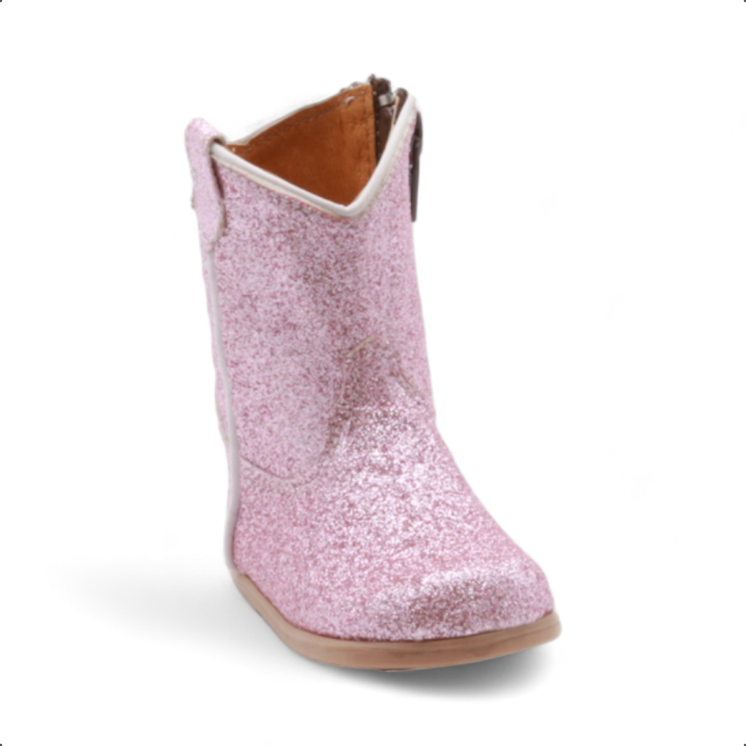 Annie Baby's Pink Glitter Leather Boots