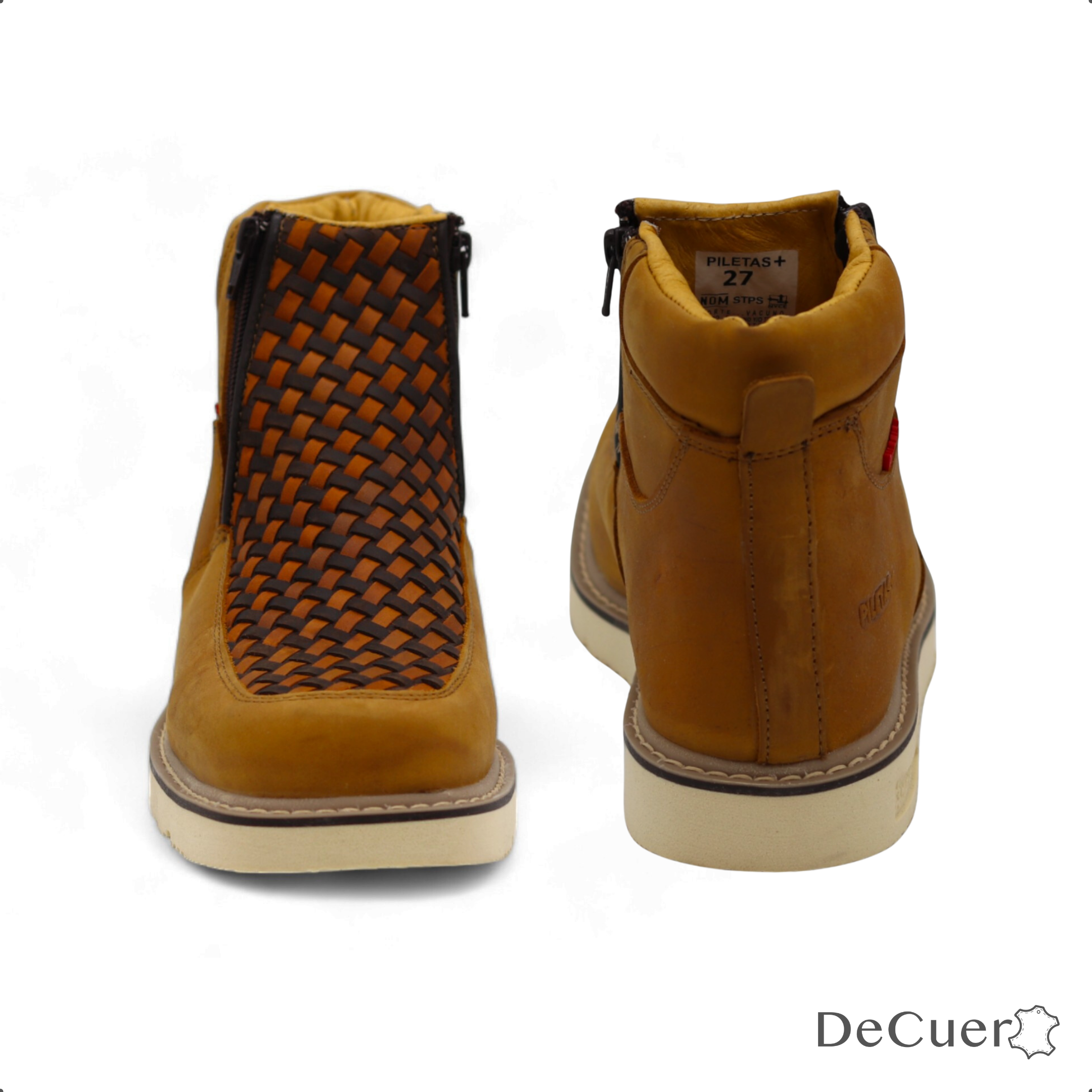 Tejido Men's Camel Leather Short Boots