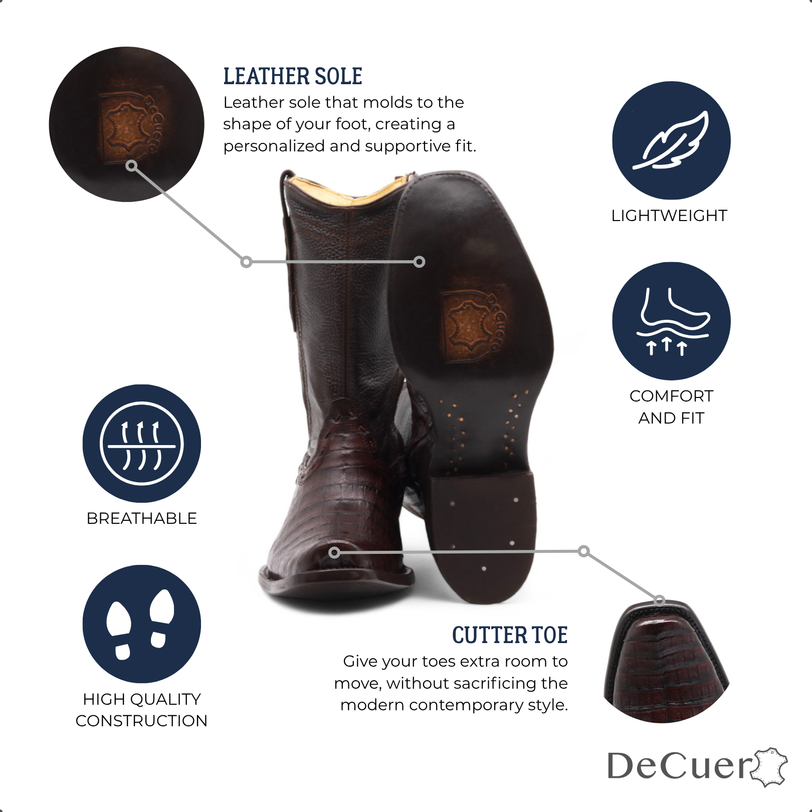 Aleron Men's Brown Croc Belly Exotic Leather Boots