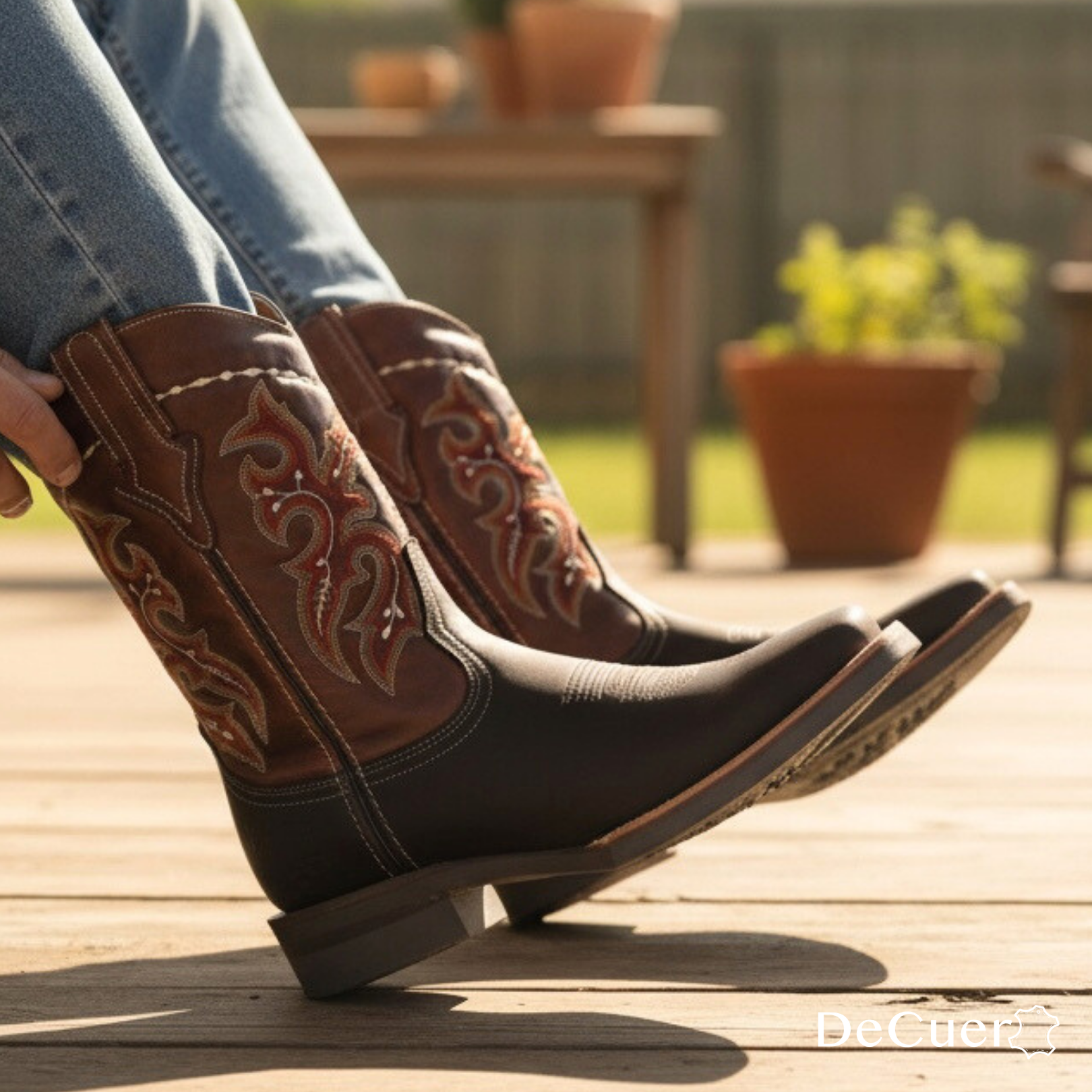 Arlington Men's Brown & Camel Leather Boots