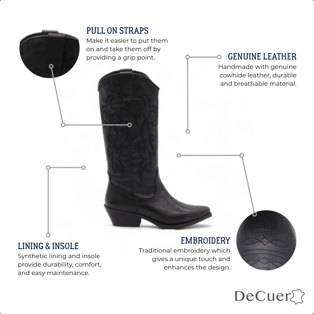 Sheriff Women's Black Leather Boots