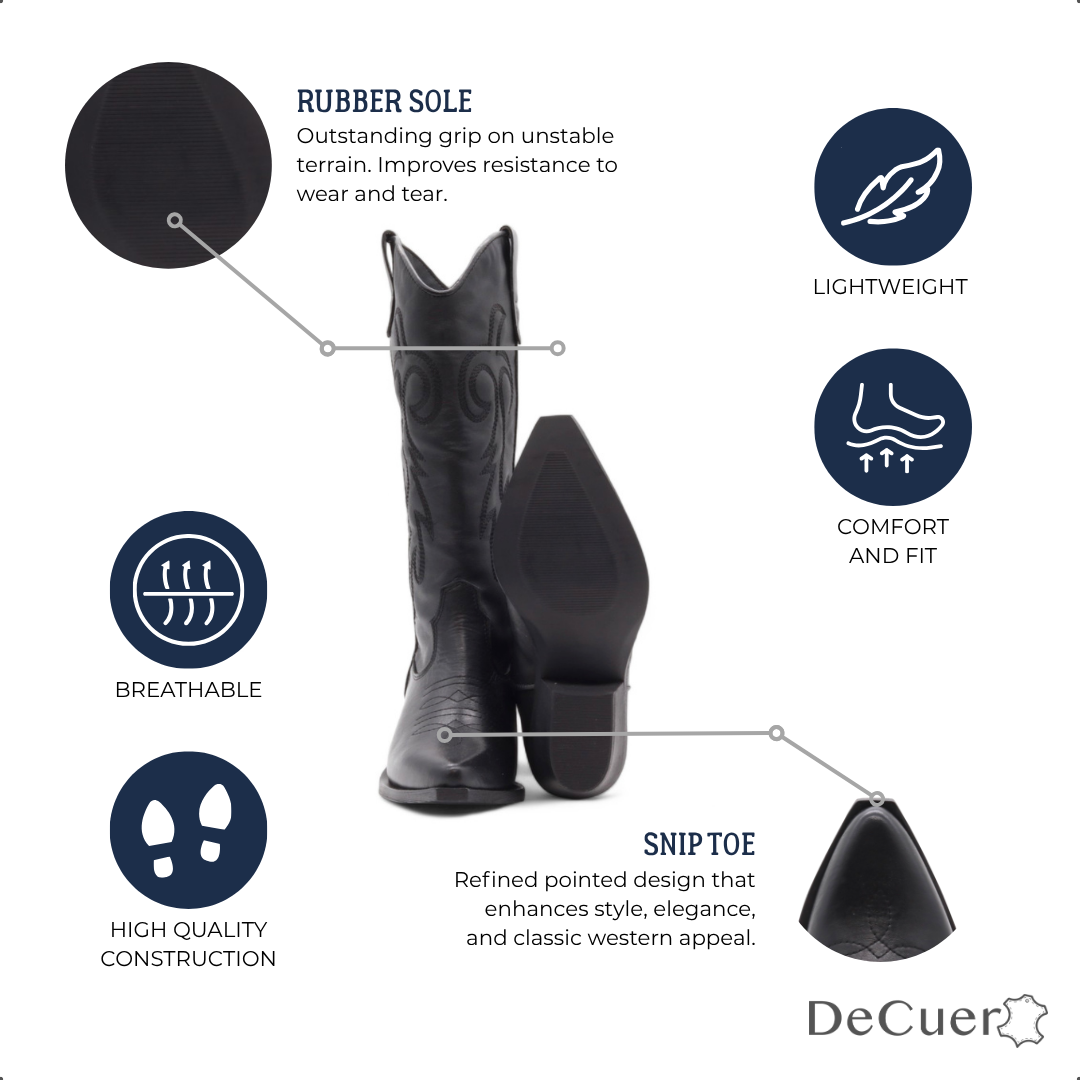Sheriff Women's Black Leather Boots