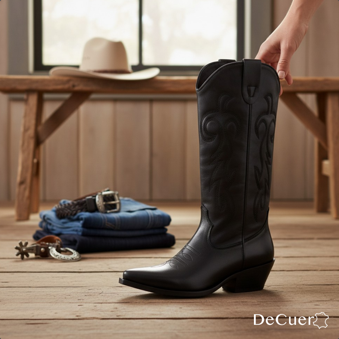 Sheriff Women's Black Leather Boots