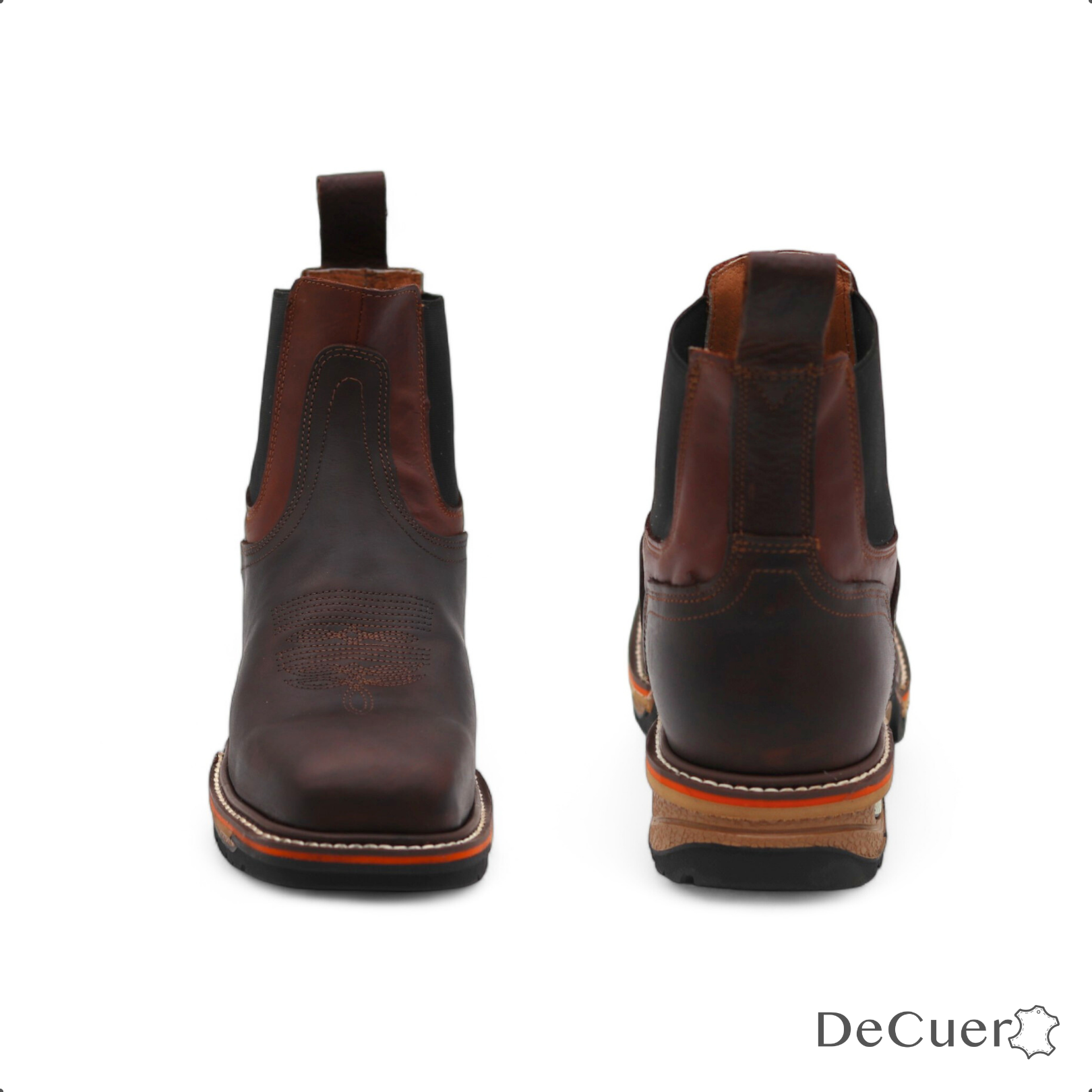 Plano Men's Fox Print Brown Leather Short Boots