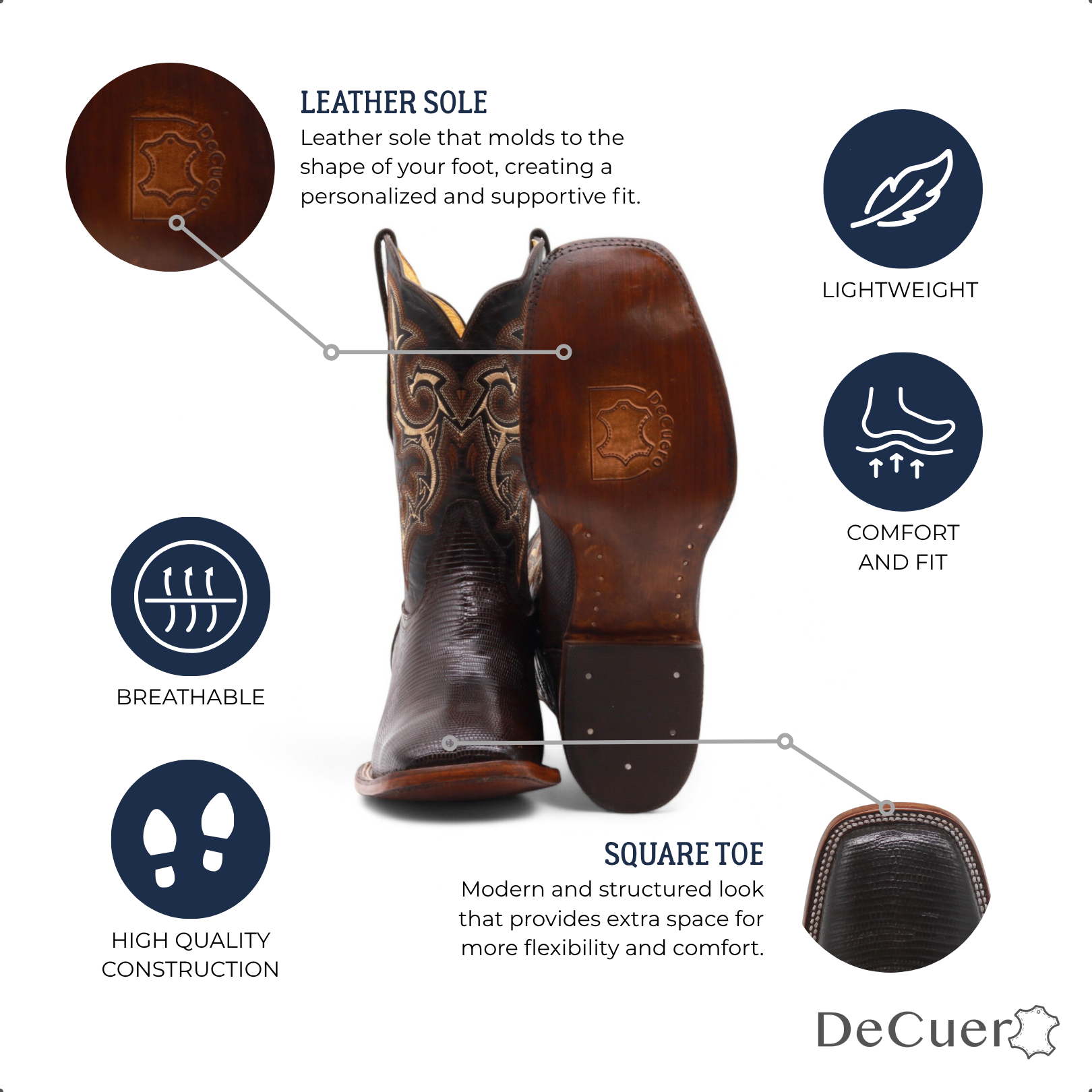 Malik Men's Brown Lizard Exotic Leather Boots