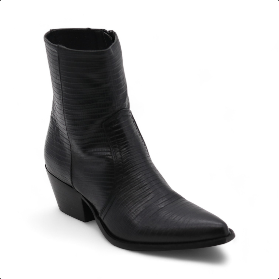 Texana Women's Black Leather Short Boots