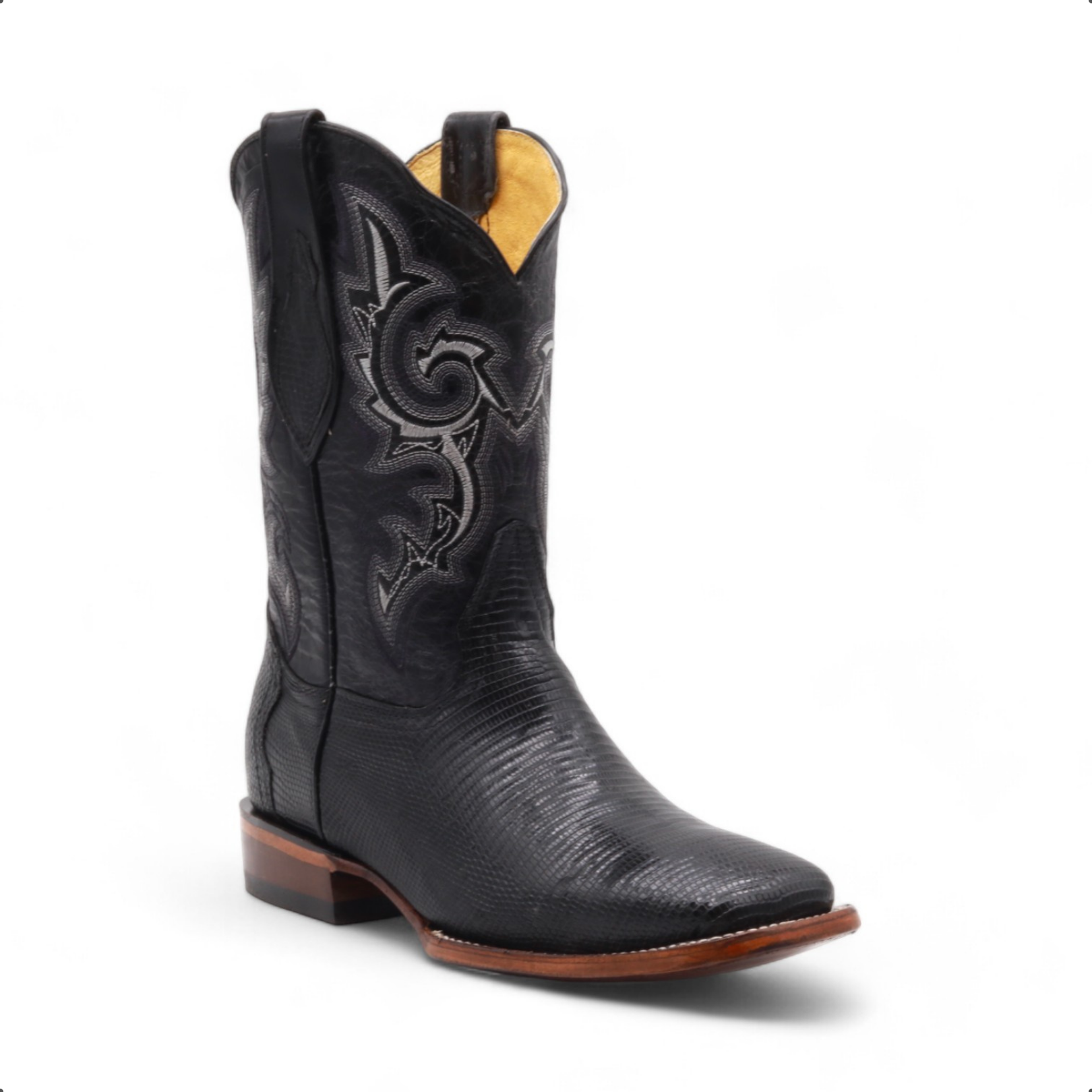 Malik Men's Black Lizard Exotic Leather Boots