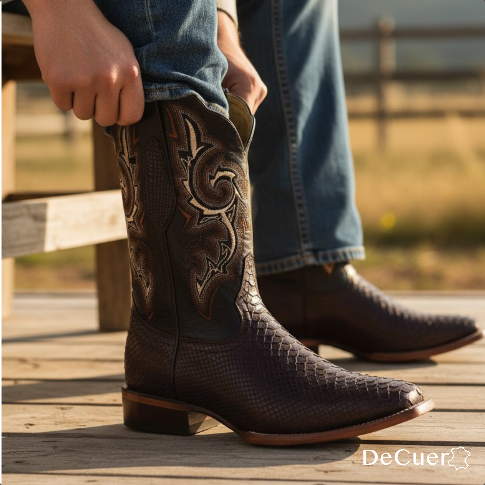 Rocco Men's Brown Python Exotic Leather Boots