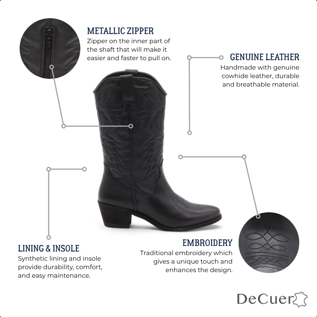 Cowgirl Women's Black Leather Boots