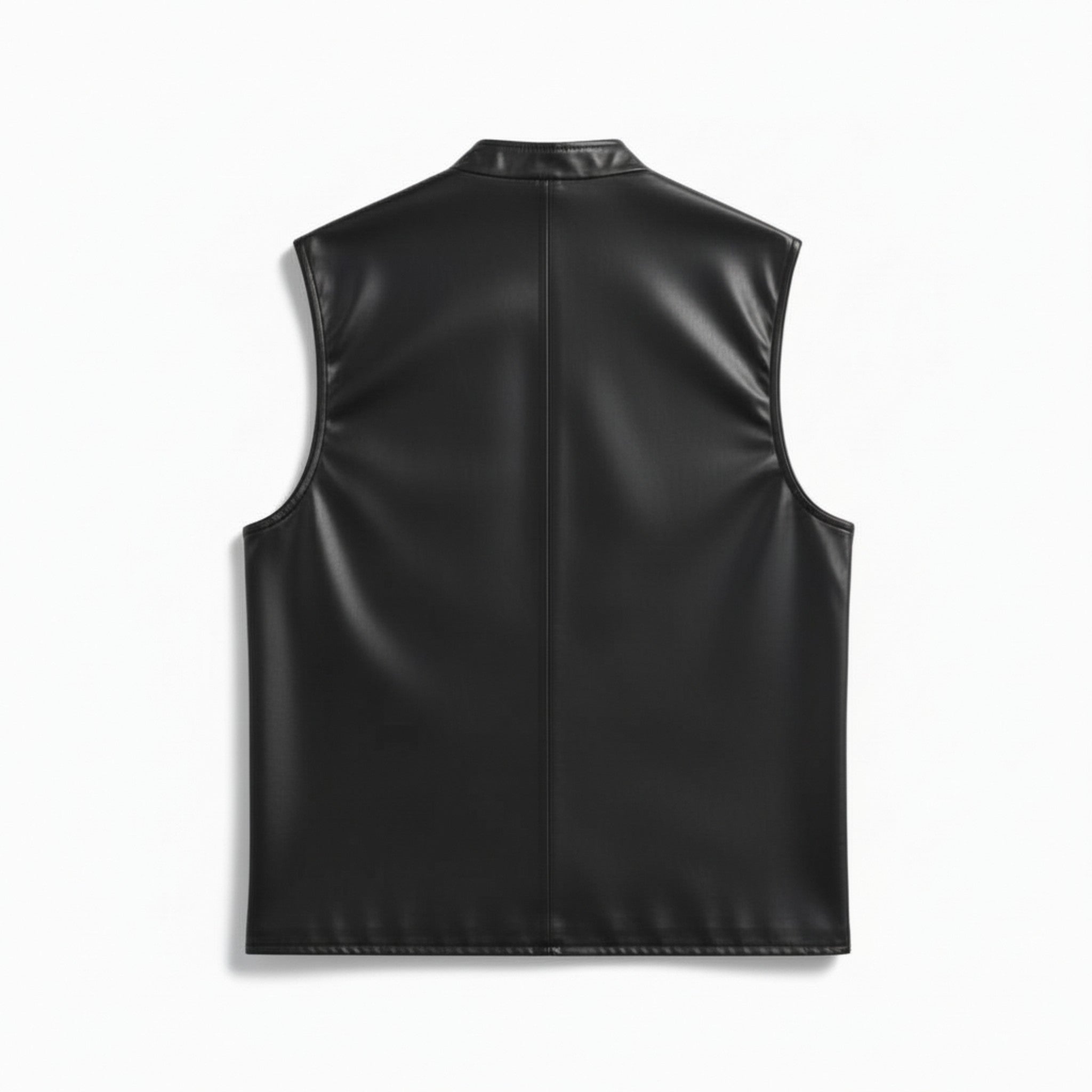 Edgar Men's Black Leather Vest