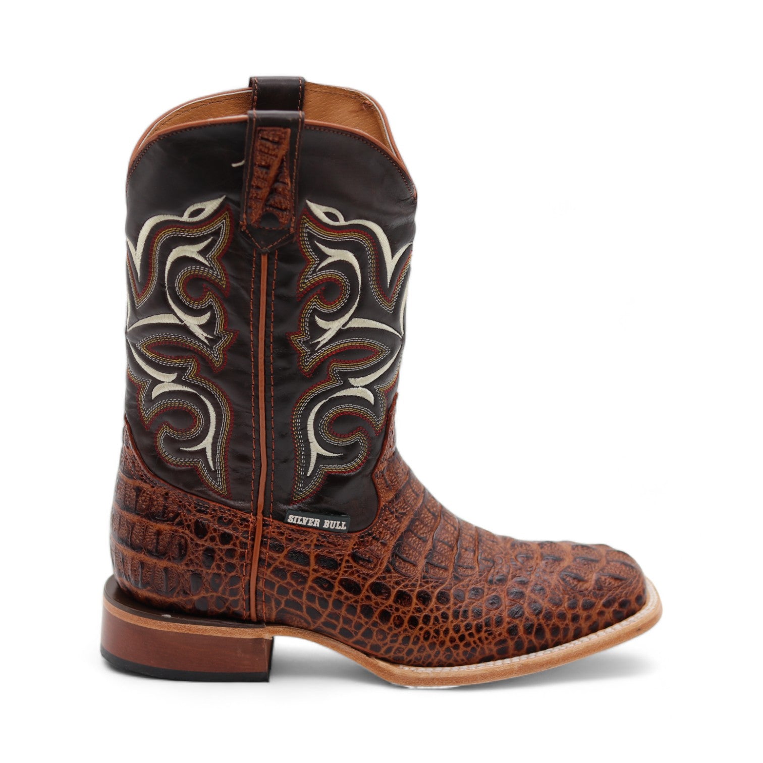 Garland Men's Crocodile Print Brown Leather Boots