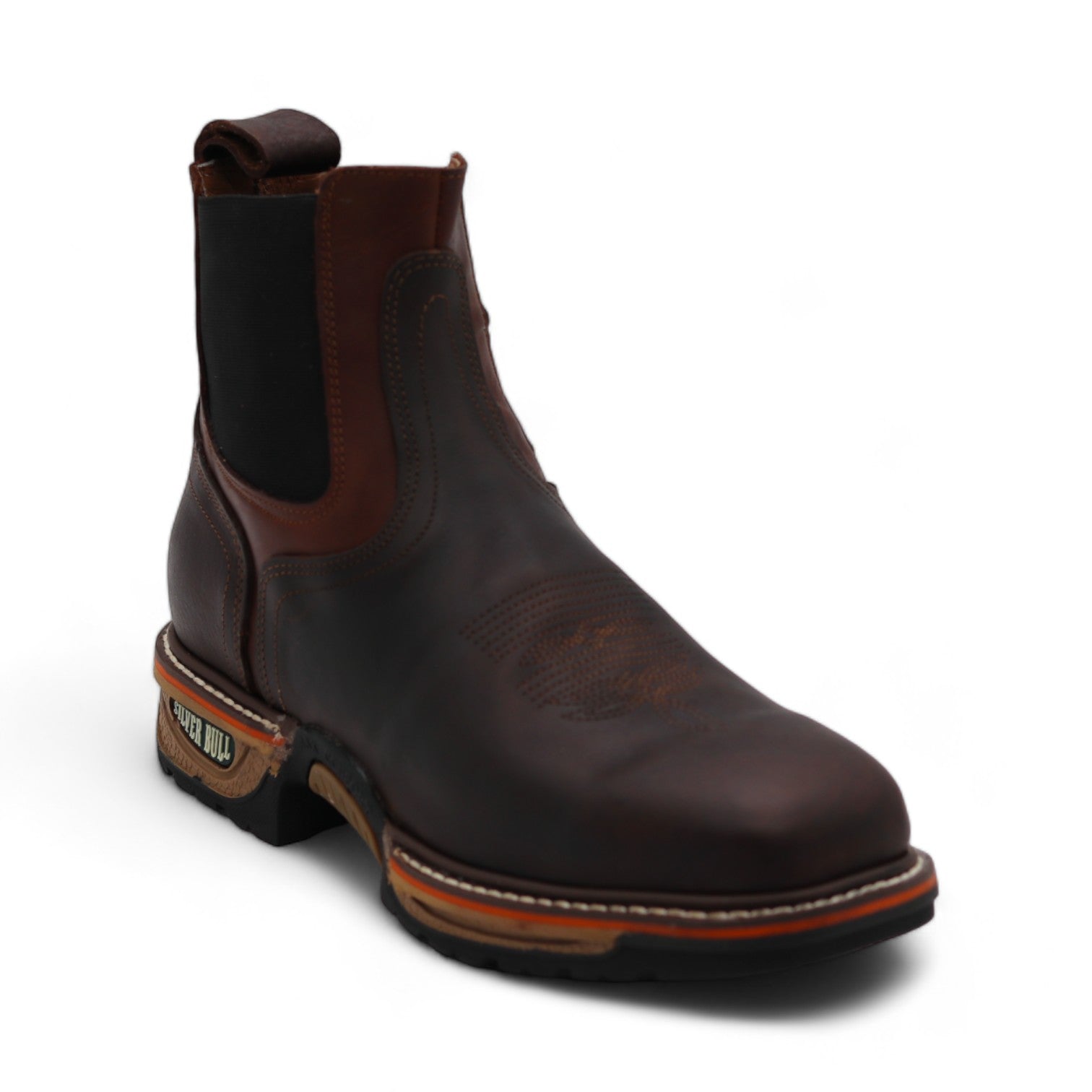 Plano Men's Fox Print Brown Leather Short Boots