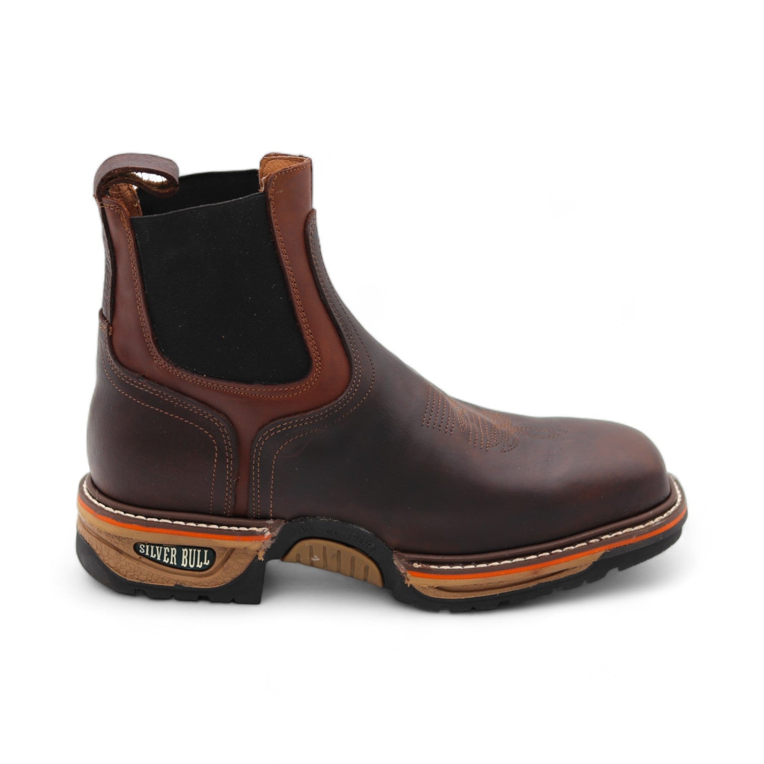 Plano Men's Fox Print Brown Leather Short Boots