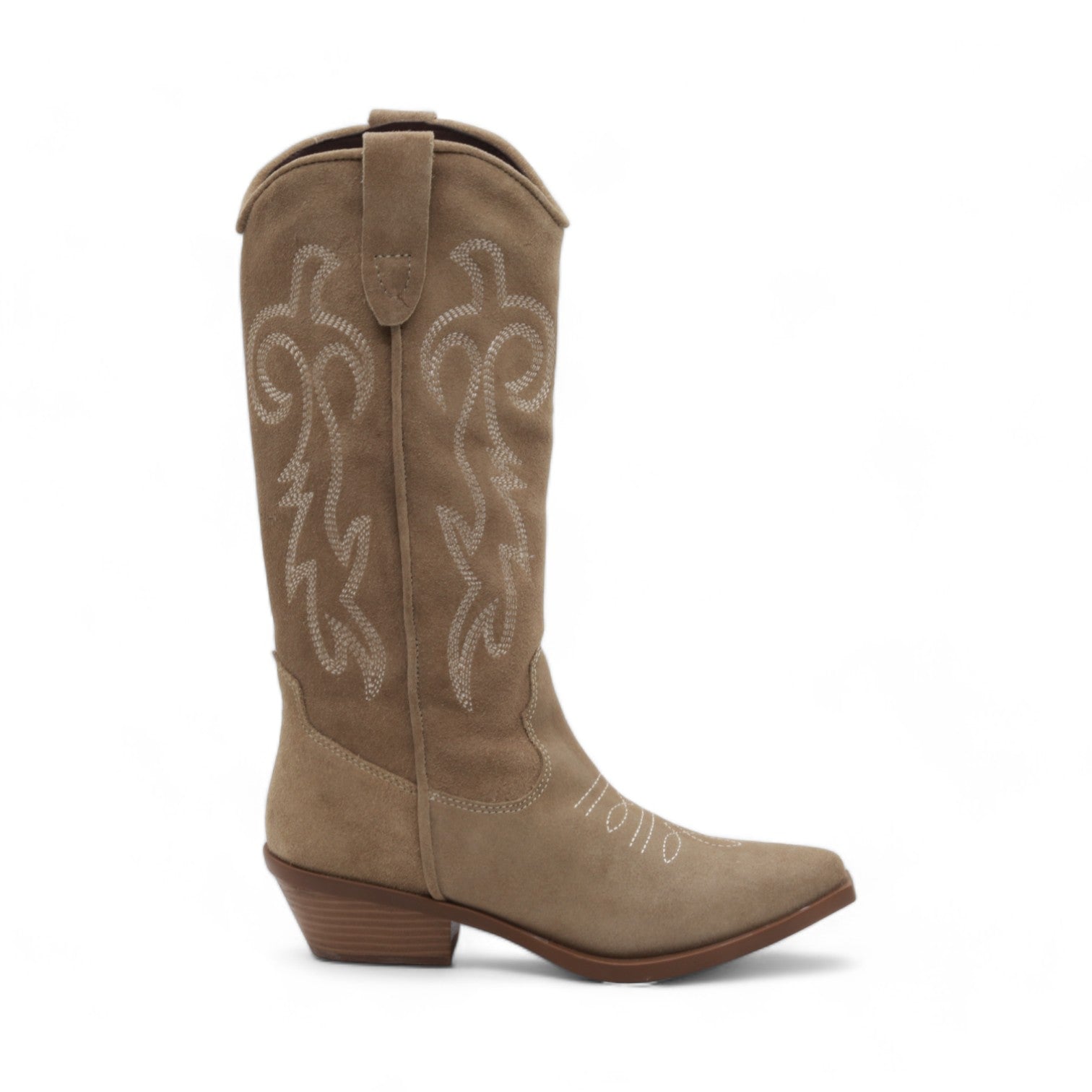 Sheriff Women's Beige Suede Leather Boots