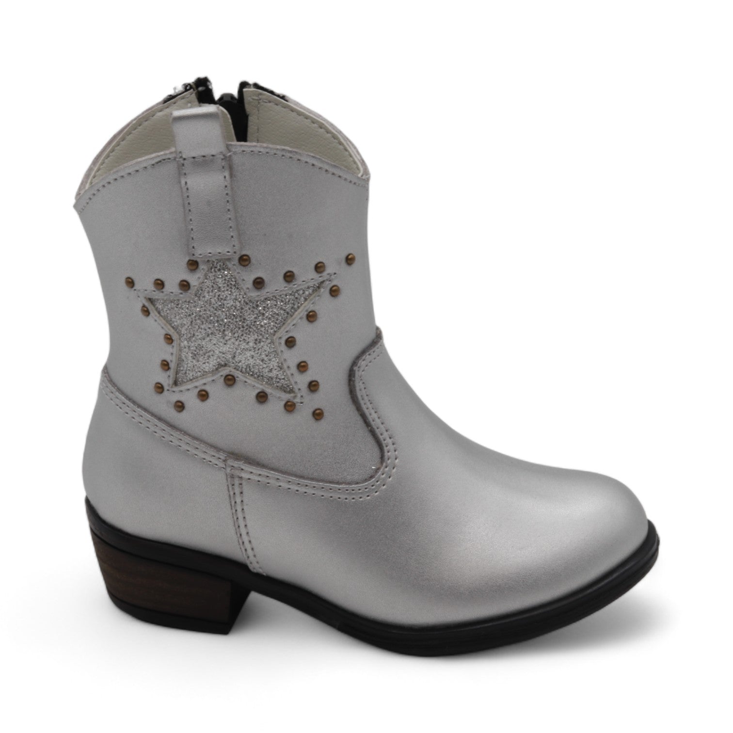 Superstar Girl's Metallic Silver Faux Leather Boots